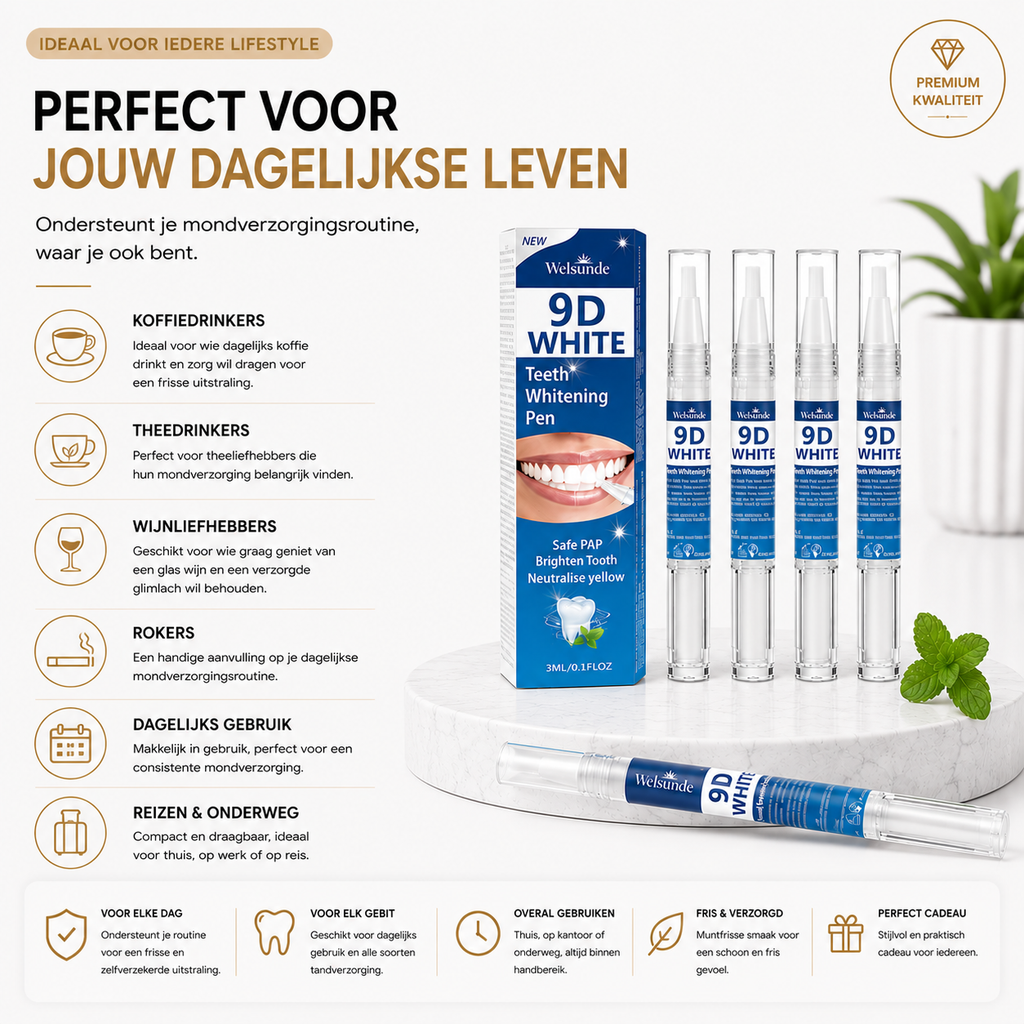 PAP Tandenpen Set (4 stuks) – Dagelijkse Whitening met PAP-Formule