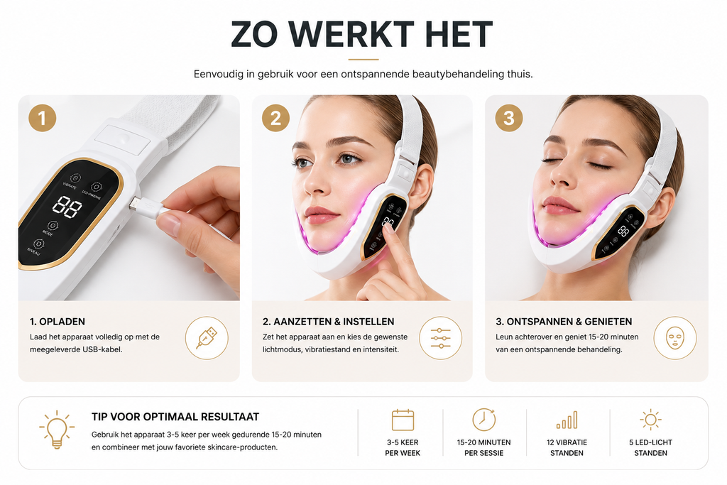 LED Gezichtsmassage Apparaat – Lichttherapie & Vibratie Beauty Lift