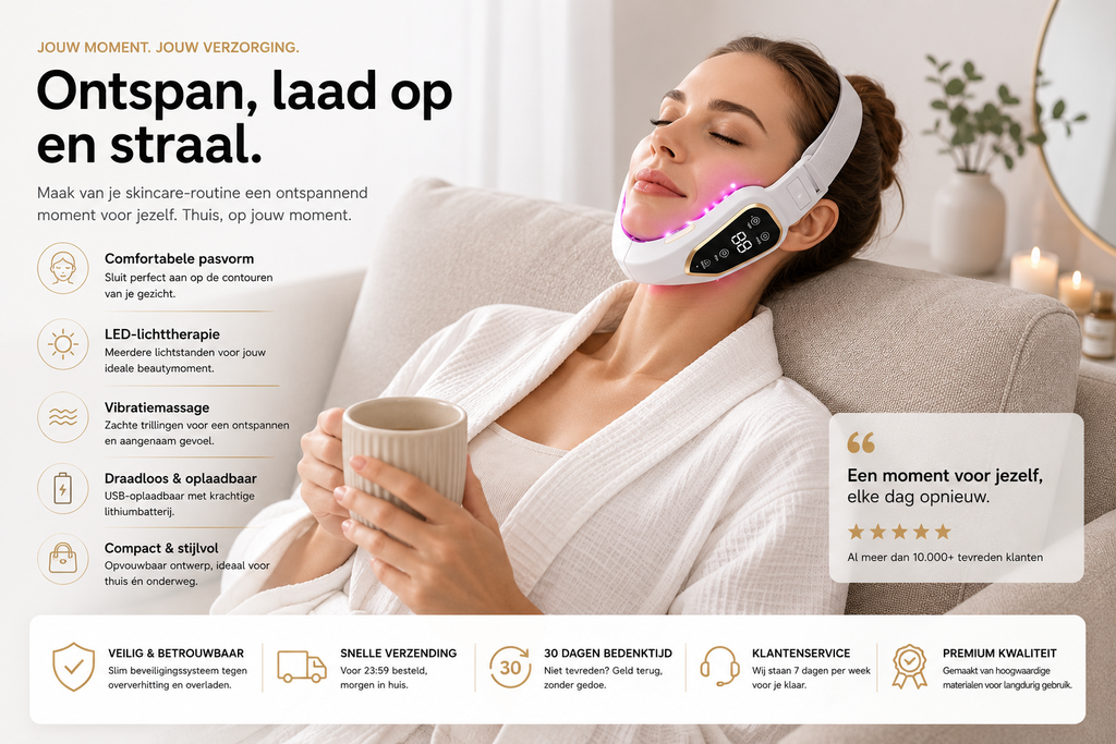 LED Gezichtsmassage Apparaat – Lichttherapie & Vibratie Beauty Lift