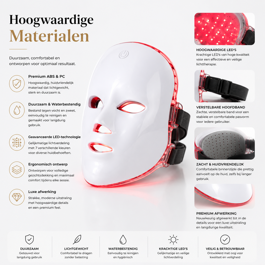 7-Kleur LED Gezichtsmasker – Professionele Lichttherapie Thuis